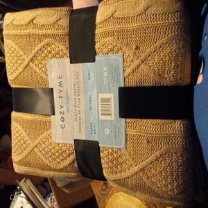 Cozy Tyme Softy & Comfy cable knit/faux rabbit fur